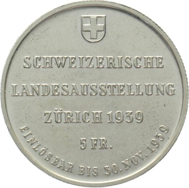 5 Franken 1939 B Landesausstellung Zürich